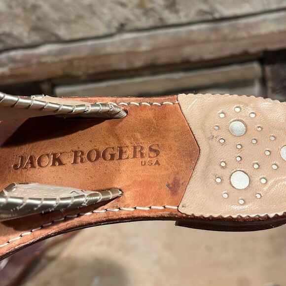 Jack Rogers Westport Navajo Glazed Biscuit Flats Whipstitch - Picture 5 of 6